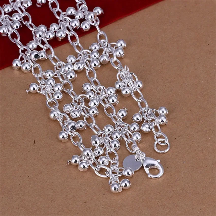 925 Sterling Silver beads chains necklaces women luxury designer jewelry fashion party wedding accessories gifts pendant necklace,silver necklace,silver necklace charms