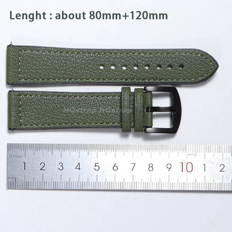 Premium Leather Silicone Hybrid Watch Band - Soft, Waterproof, Quick Release Strap