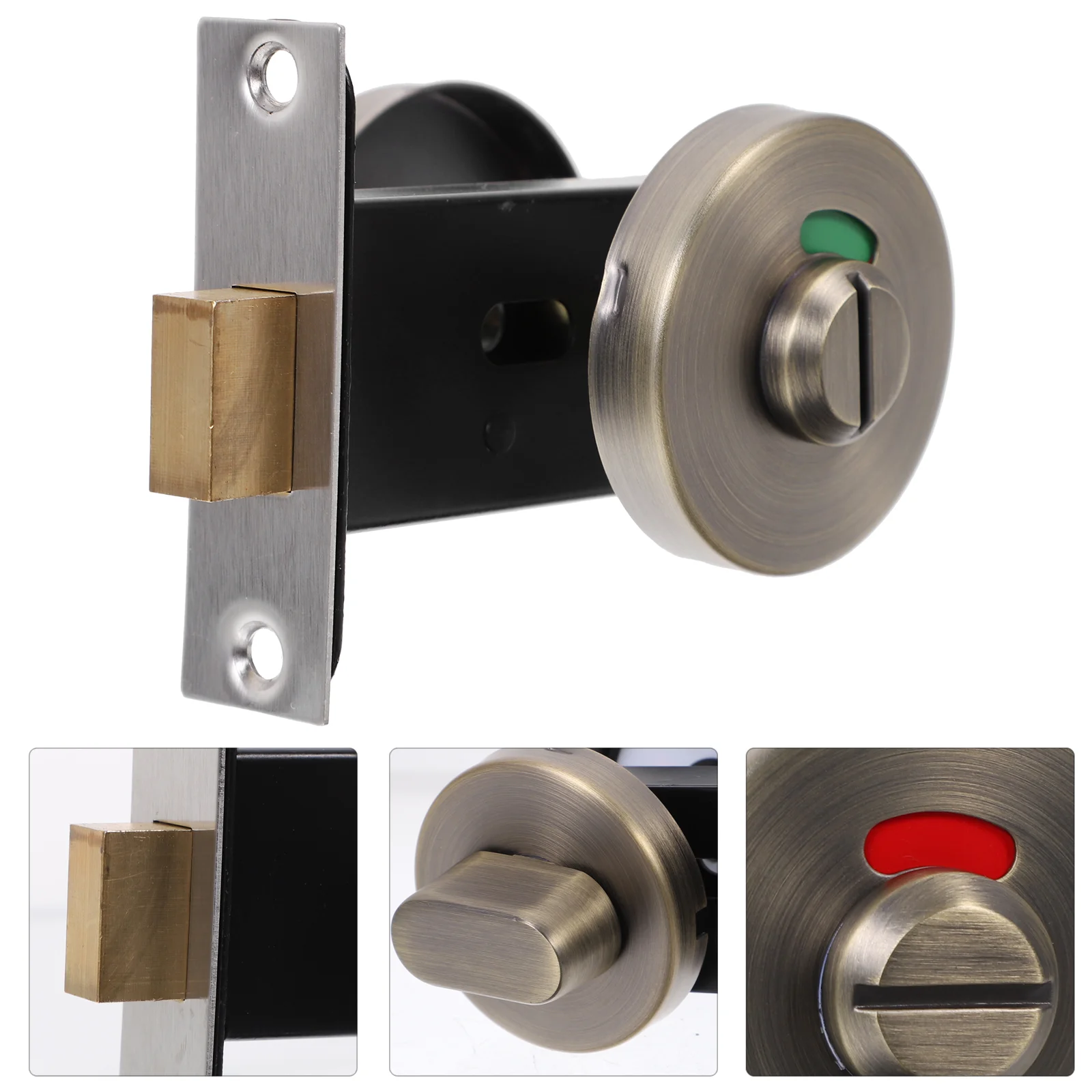 

Bathroom Indicator Lock Door Locks Overlap Commercial Keyless Knob Vacant Occupied Stainless Steel