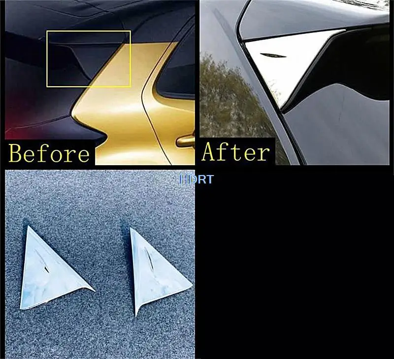 For Toyota Yaris Cross 2020 2021 2022 Car Styling Exterior Stickers Side Rear Window Spoiler Triple-cornered Cover T
