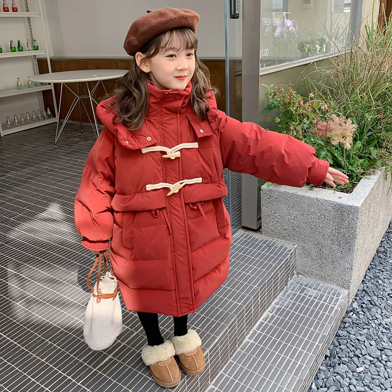

Пуховик для девочек, куртка, хлопковая ветровка, милый теплый утепленный комбинезон для подростков, зимняя детская одежда, 2023