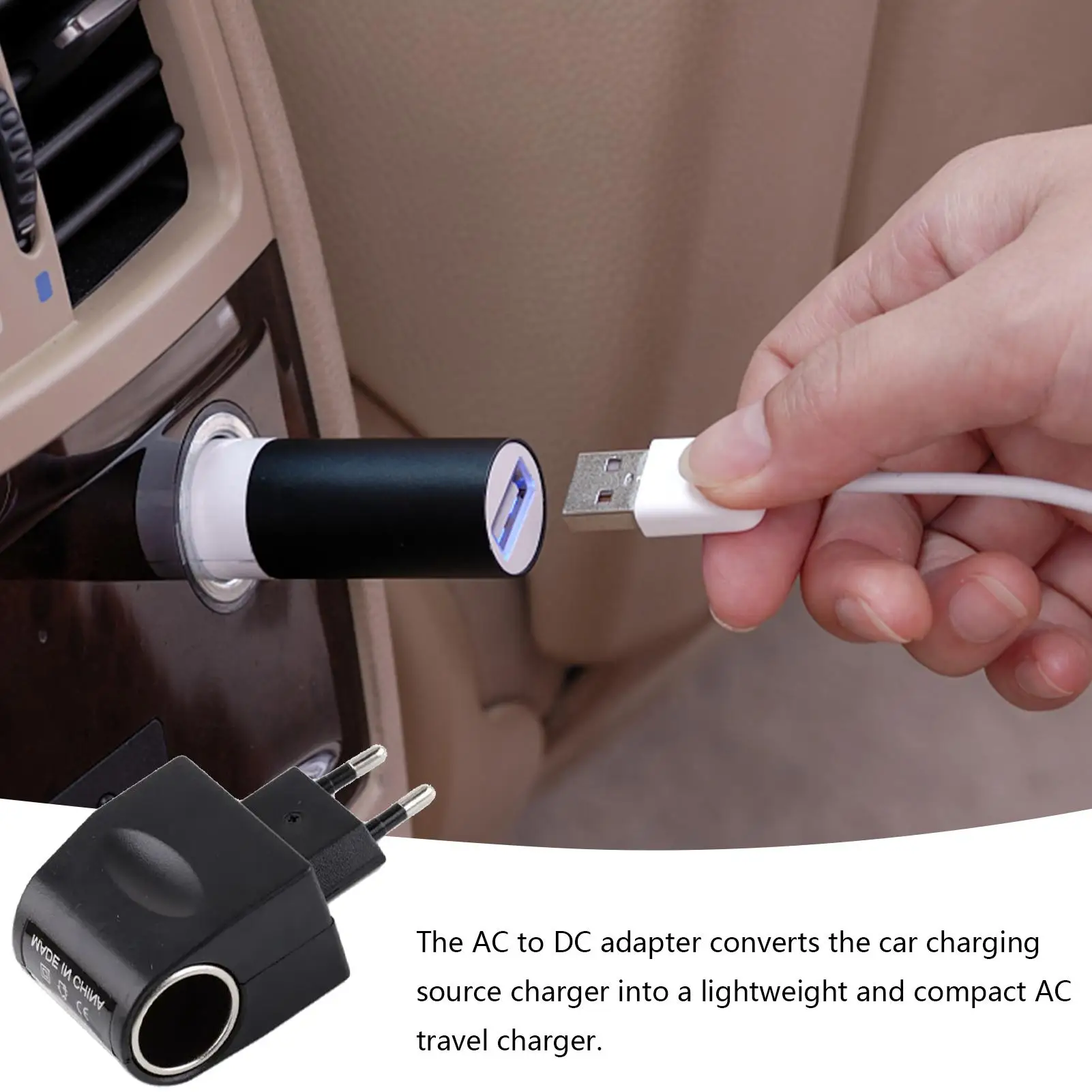 12 Volt Car Adapter Stable Lighters Converter 220V To 12V With LED Indicator Black Automotive Accessories AC To DC Car Adapter