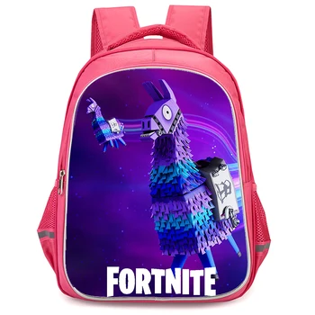 16-Inch Fortnite Cartoon Backpack with Double Zipper Design, Ergonomic Spine Protection, Suitable for Boys & Girls Aged 5-8 1
