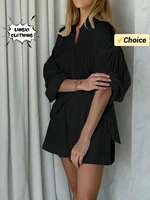 Summer Fashion New Matching Collection Women's Solid Color Jacquard Shirt Shorts Two Piece Elegant Casual Sports Set - Image 5