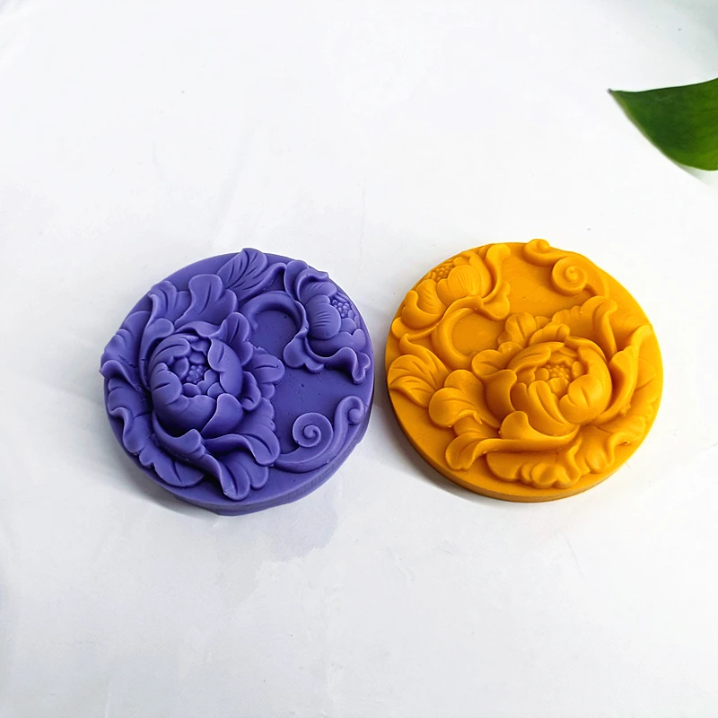 Peony Flower Soap Mold Handmade Candle Molds Silicone Cake Decoration Candy Biscuits Baking Accessories DIY Gift to Friends