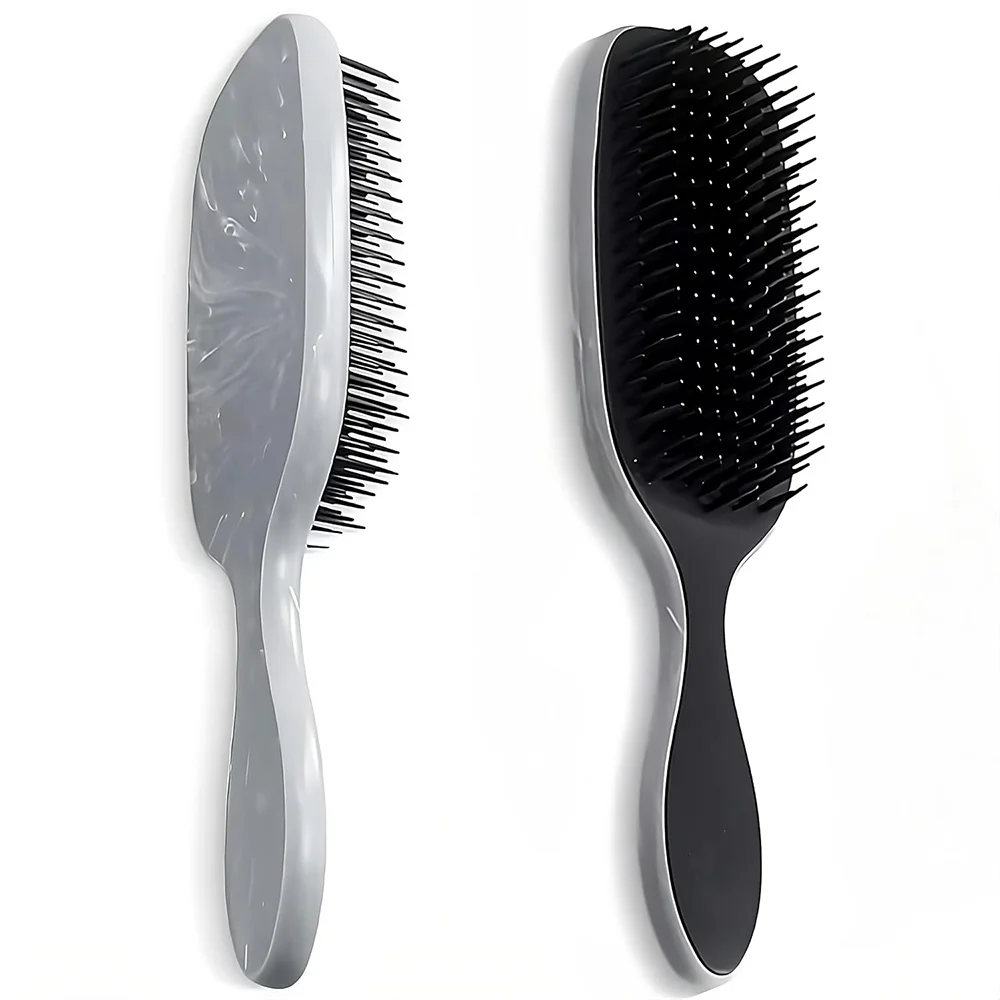 Marbled Anti-Static Detangling Hair Brush with Massage Handle