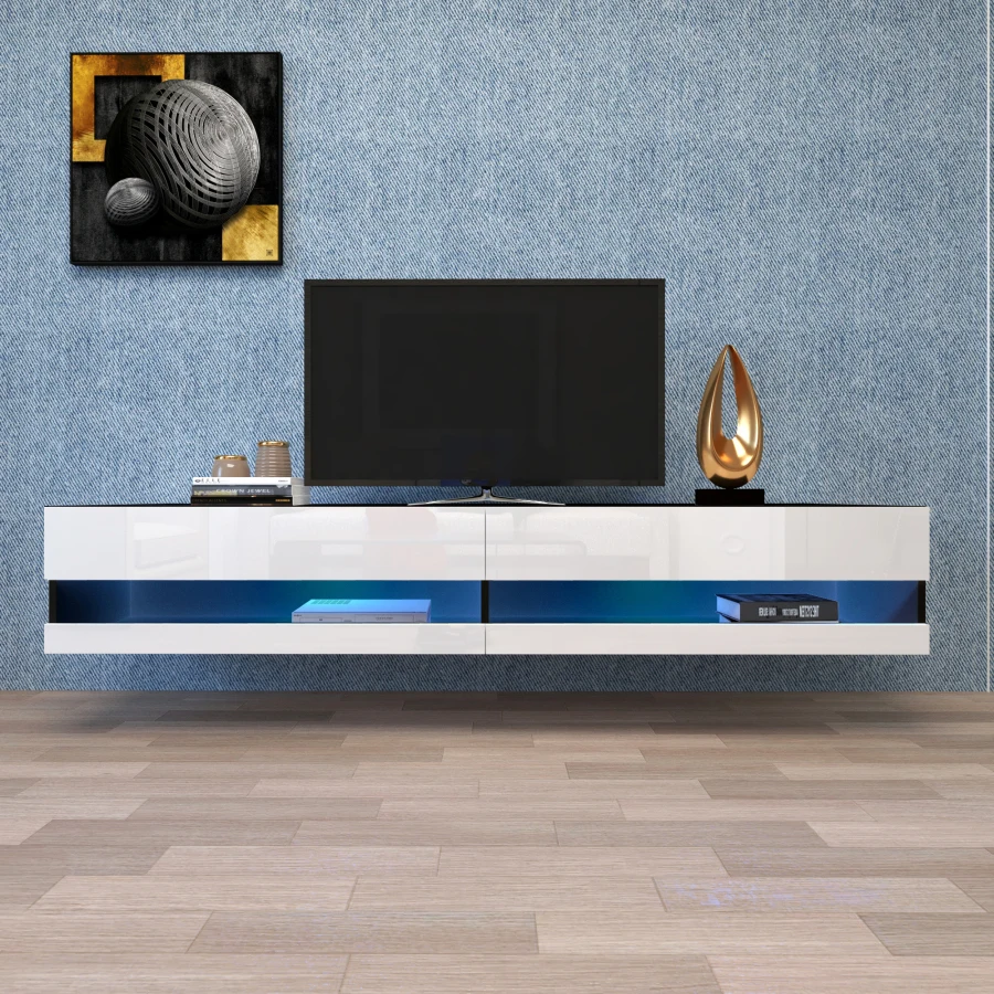 Wall Mounted Tv Stand Floating Tv Cabinet With 20 Color Leds