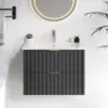 24 Inch Bathroom Vanity with Sink Combo, Floating Bathroom Vanity with 2 Fluted Drawer & Metal Handles, Modern Wall Mount 3