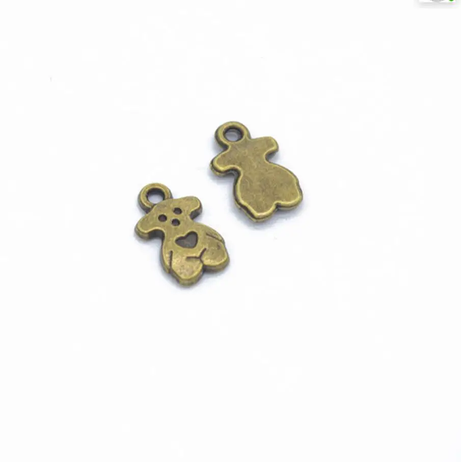 100pcs 14*8mm Cute Bear Charm Kawaii Bear Charms Dancing Bear Charms Vintage DIY Accessories For Jewelry Making F0114