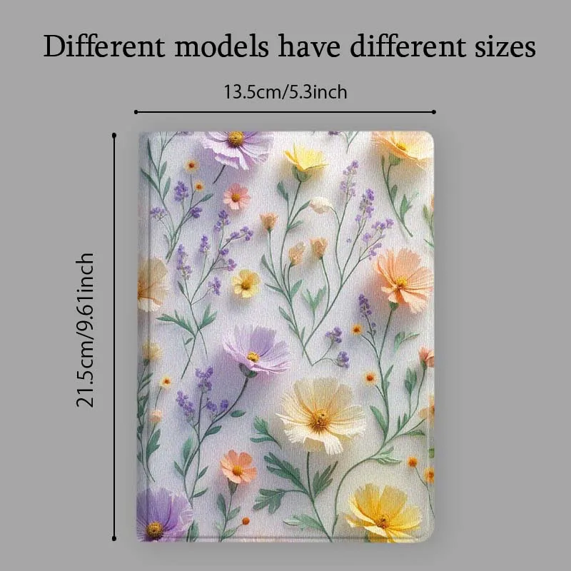 Cartoon Purple Flowers Soft Tablet Case