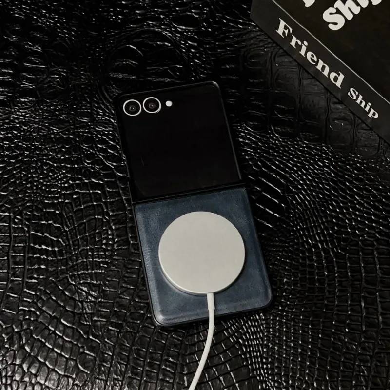 Vintage Leather Magnetic Cover with MagSafe Wireless Charging Protection