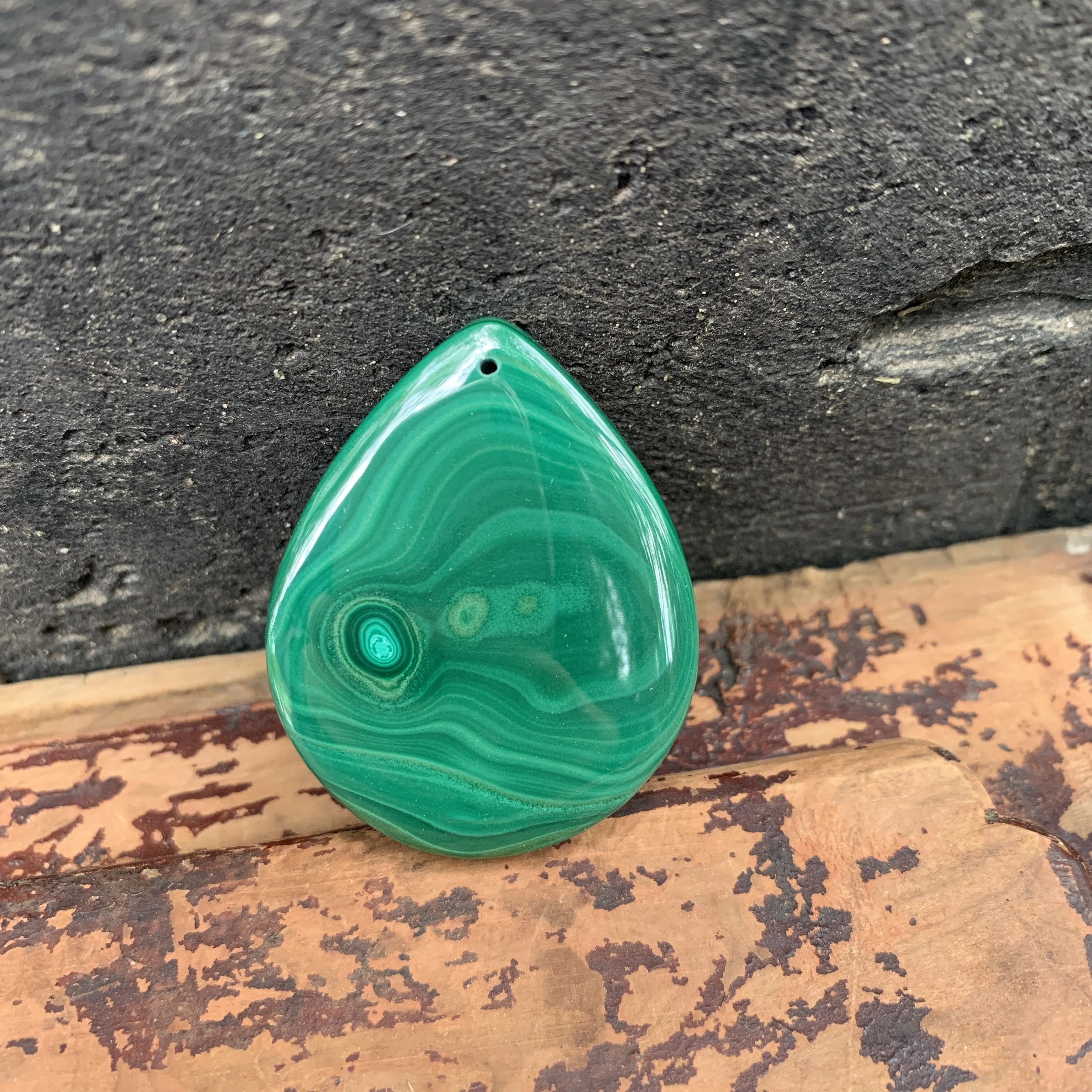 Natural Green Malachite Chrysocolla Gemstone Pendant Water Drop Malachite Necklace Jewelry Women Men AAAAA