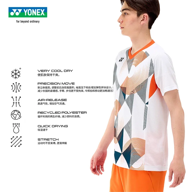 YONEX Men's and Women's Badminton Wear Tops Short Sleeve Quick Dry Sweat-absorbent Breathable Training Suit T-shirts short sleeve t shirt badminton uniforms
