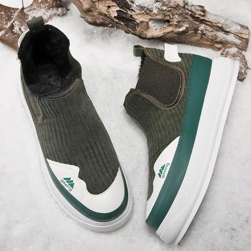 Men's High-top Plus Velvet Thickened Cold-proof Sports Casual Cotton Shoes Non-slip Comfortable Snow Boots Warm Outdoor Footwear