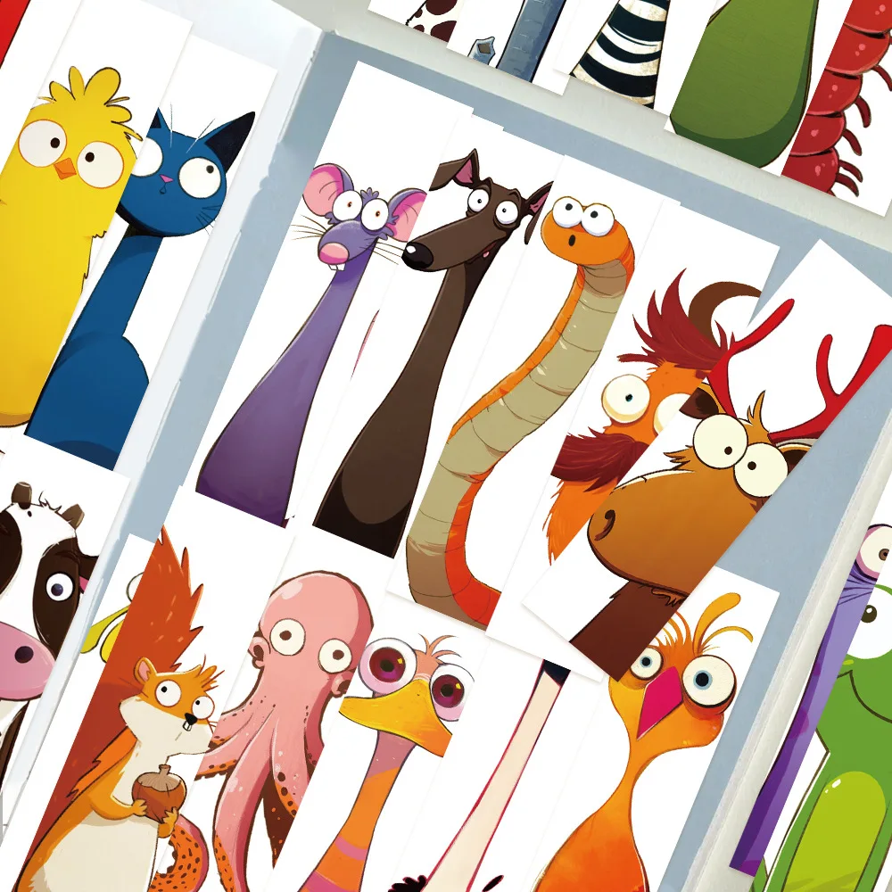 30Pcs Cute Funny Animals Bookmarks Reading Luggage DIY Gift Laptop Room Creative Gifts Durable Living Room Bookmarks
