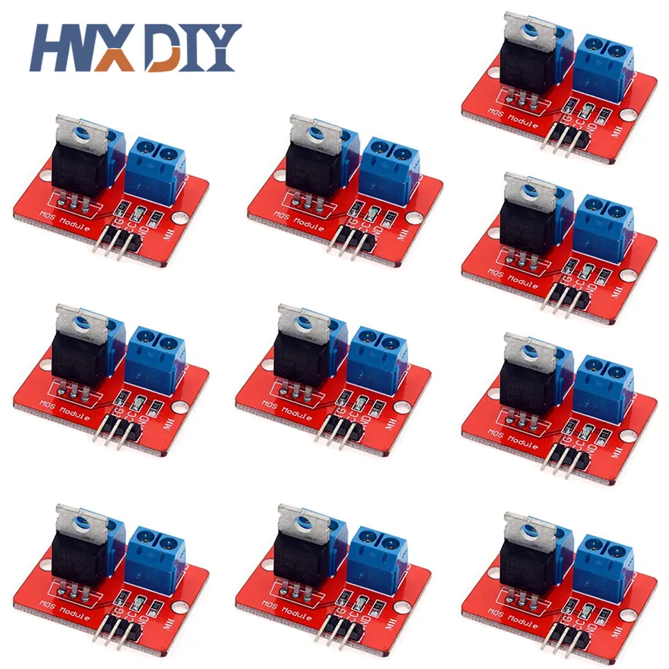 10pcs IRF520 MOS Driver Module PWM Dimmer 0-24V Top Mosfet Button IRF 520 For Arduino MCU ARM Raspberry pi image 1