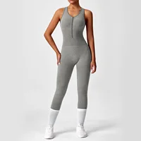 One Piece Gym Set Workout Clothes for Women Yoga Set Jumpsuit Zipper Sports Fitness Clothing Leggings Romper 1pc Active Wear