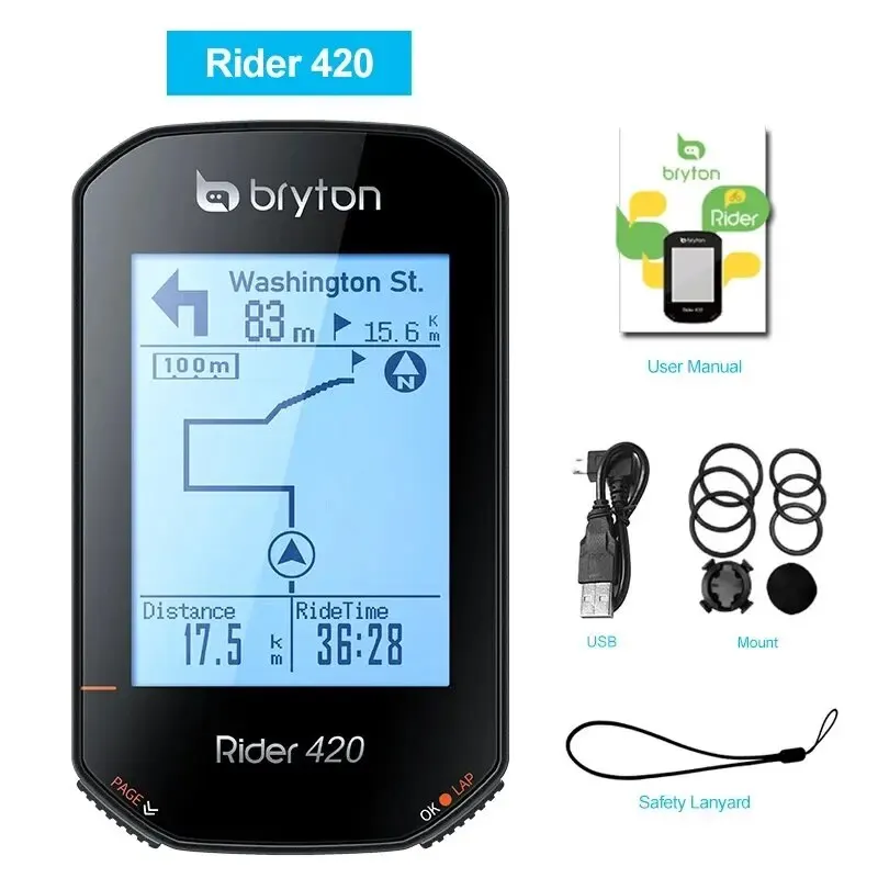 Bryton Rider 420 GPSサイクルコンピュータ 各種センサー付き Bryton Rider 420 – Bryton Global Official
