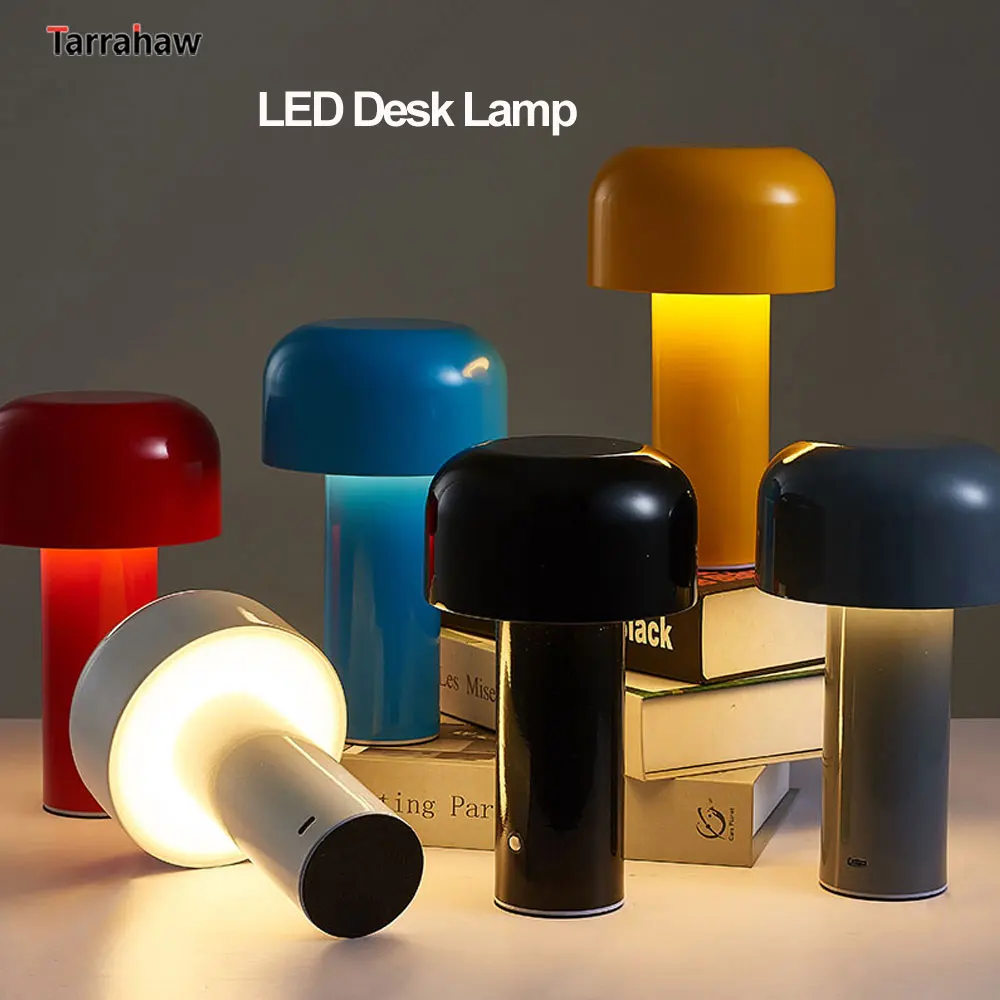 

Italian Mushroom Led Table Lamp Night Light Portable Cordless Touch USB Rechargeable Living Decor Lamp Bedside Lamp Desktop Lamp