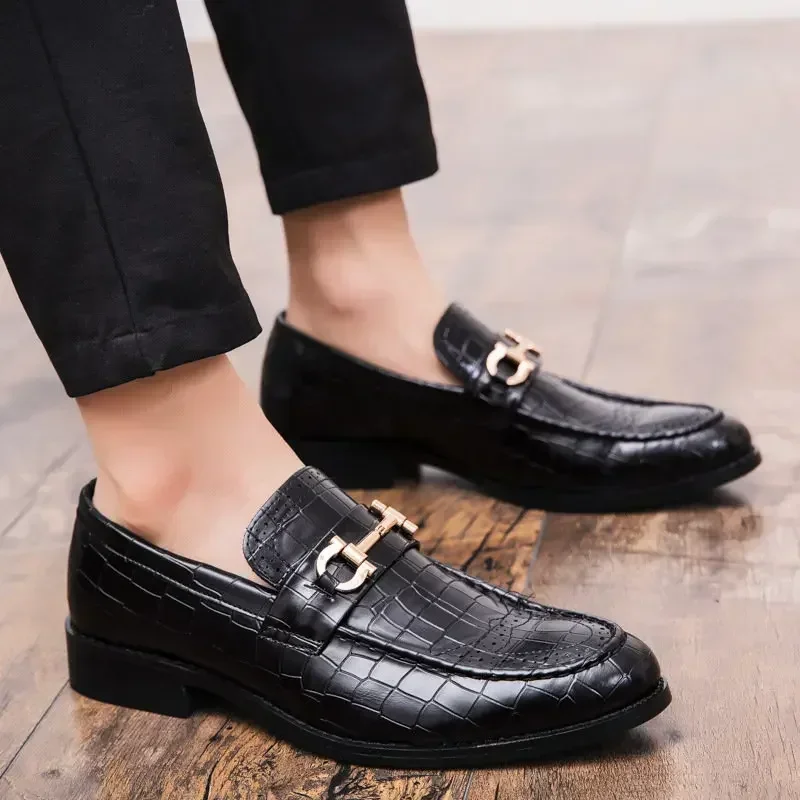 Formal Business Shoes Men's Dress Shoes Casual Leather PU Wedding Party Loafers Breathable Plus Size 38-47