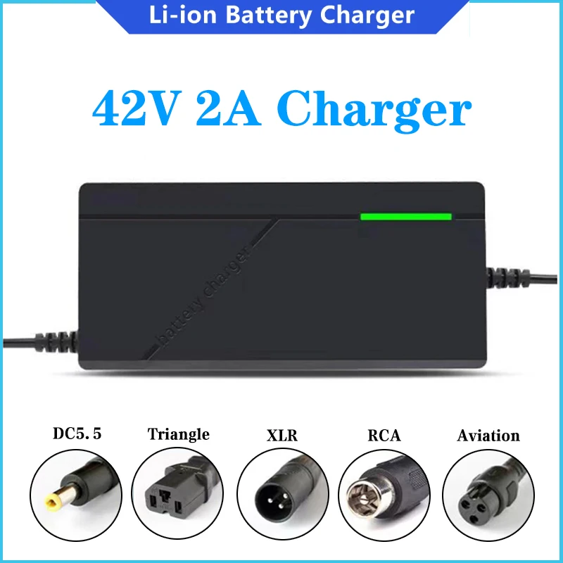 E Bike Smart Charger Scooter 42V 2A Caricabatterie 110-240 Vac Hoverboard Dc Plug 5.5 *.2.1Mm Per 10Serie 36V Ebike Littium Battery