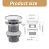 Bathroom Push Button Sink Plug Drainer Siphon Waste Stopper Bounce Type Drain Waste Stopper Easy to Installation 6