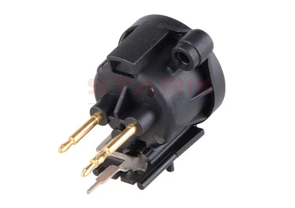 뉴트릭 NC3MAAV 3극 수컷 XLR 리셉터클 접지 별도 접지 접점이 커넥터 쉘과 전면 패널에 수직으로 연결됨