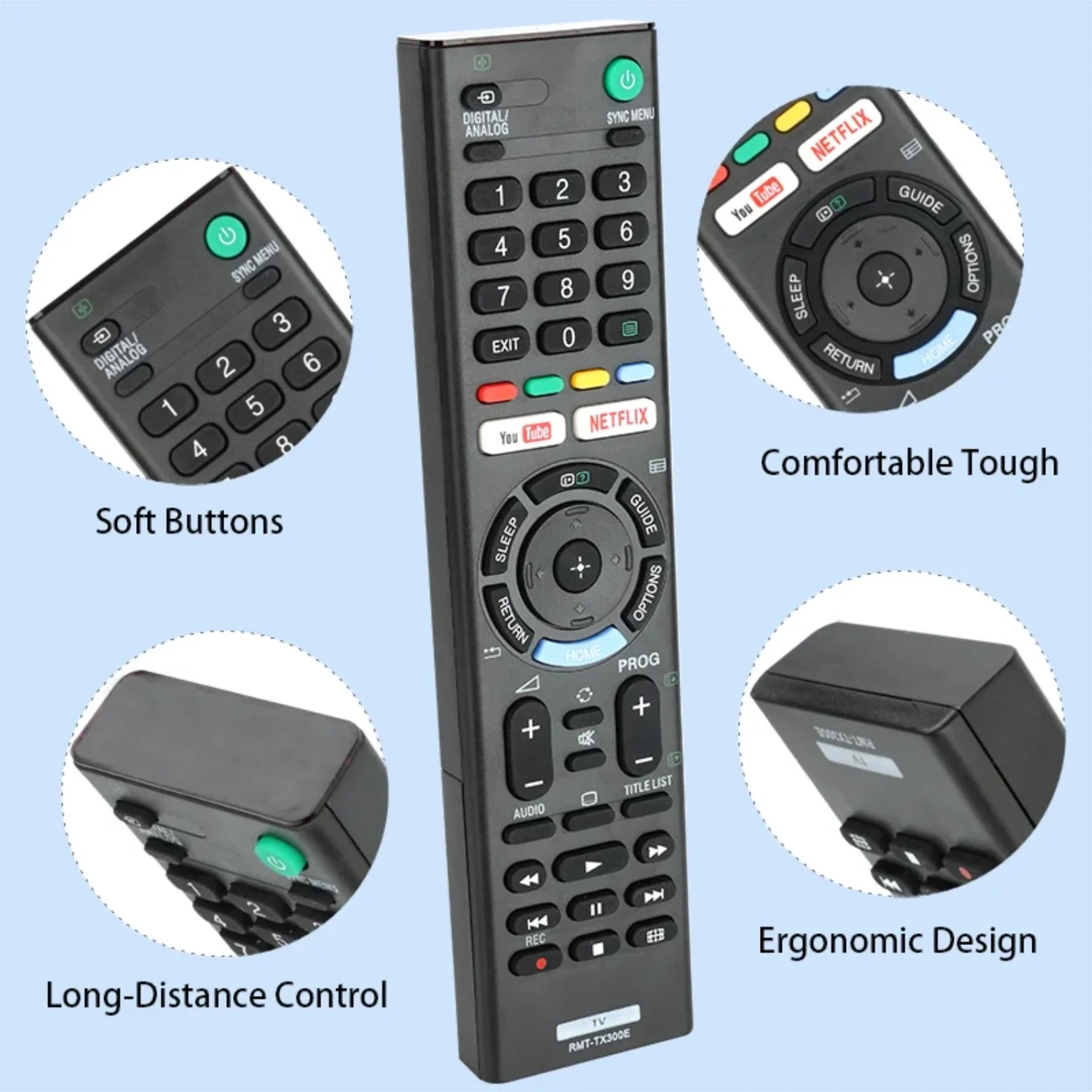Telecomando Sony Universale Telecomando Compatibile Per TV Sony - Modelli KDL-40WE663, KDL-40WE665, KDL-43WE754, RMT-TX300E Telecomando Tv Sony Kdl- 40we663