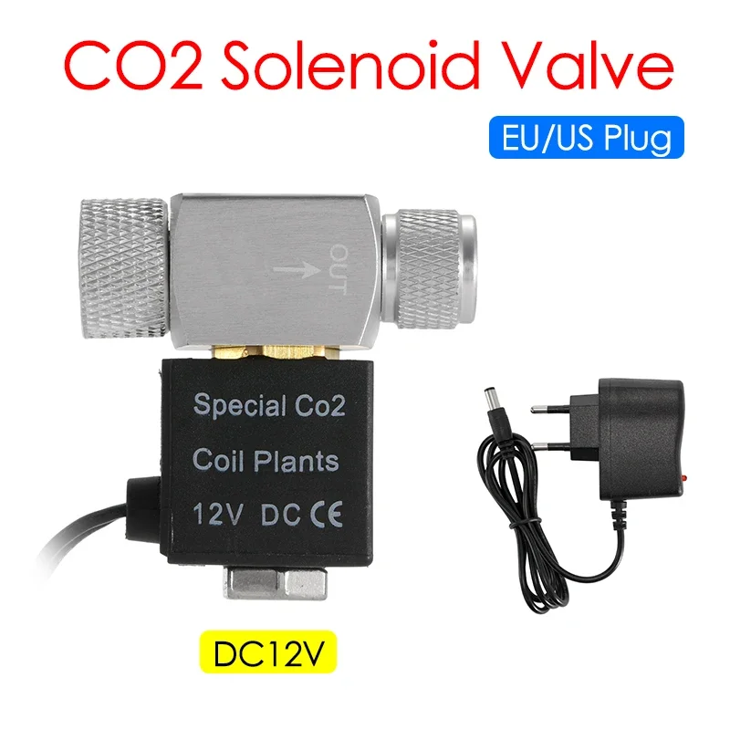 CO2 Regulator Aquarium CO2 Solenoid Valve Aquarium CO2 Accessories Aquarium Solenoid Valve CO2 System Regulator Aquarium Accessories Electric Low Temperature Magnetic Valve For Fish Tank DC12V
