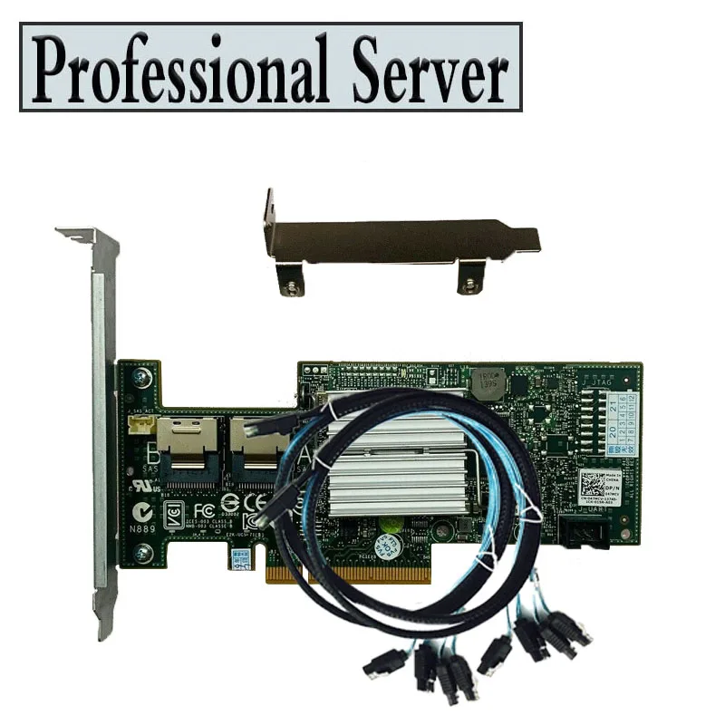 SAS HBA SAS HBA Card for H200 IT Mode SATA / SAS SAS2008 HBA Controller RAID 6Gbps PCIe x8 LSI 9211-8i M1015 ZFS FreeNAS unRAID + 2* SATA Cable
