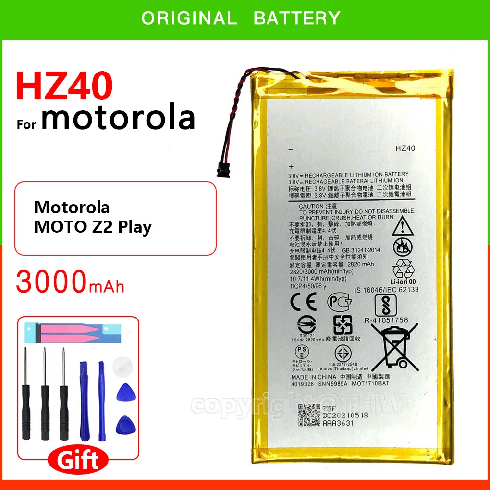 

Original HZ40 Genuine 3000mAh Battery For MOTO Z2 Play Z2Play XT1710 XT1710-06 XT1710-08 XT1710-09 XT1710-11 Phone Bateria