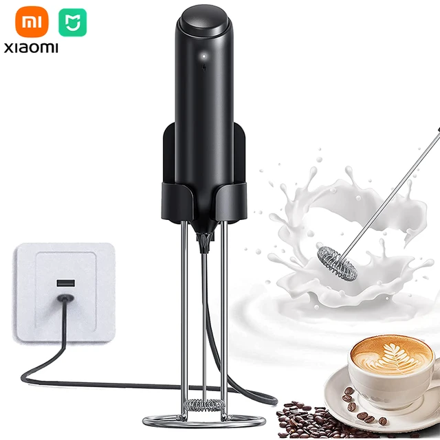 Xiaomi Mijia Electric Milk Frother Set with Rechargeable Base Portable Foam  Maker Handheld Whisk Foamer for Coffee Frothing Wand - AliExpress