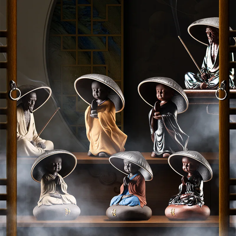 Ceramic Creative Little Monk Tea Strainer Tea Leaking Strainer Household Kung Fu Set Accessories Ceremony Decoration tea infuser tea strainer tea filter
