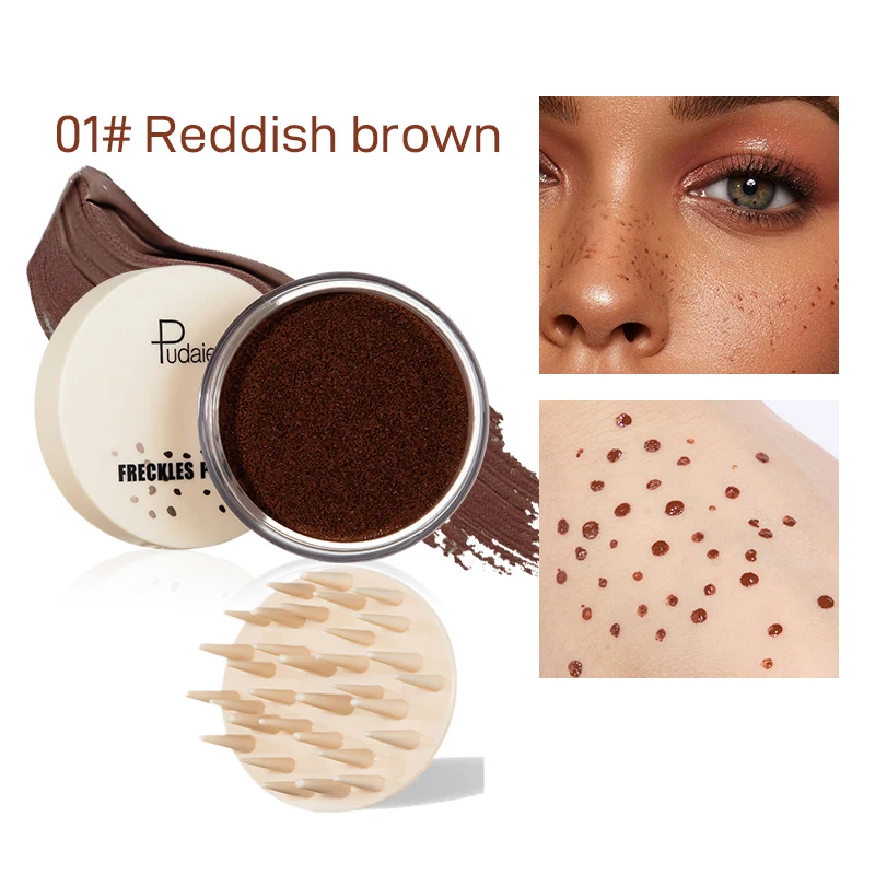 Face Fake Freckles Air Cushion Waterproof Long Lasting Liquid Powder Quick Dry Natural Face Freckles Stamp Makeup with Brush freckle stamp kit