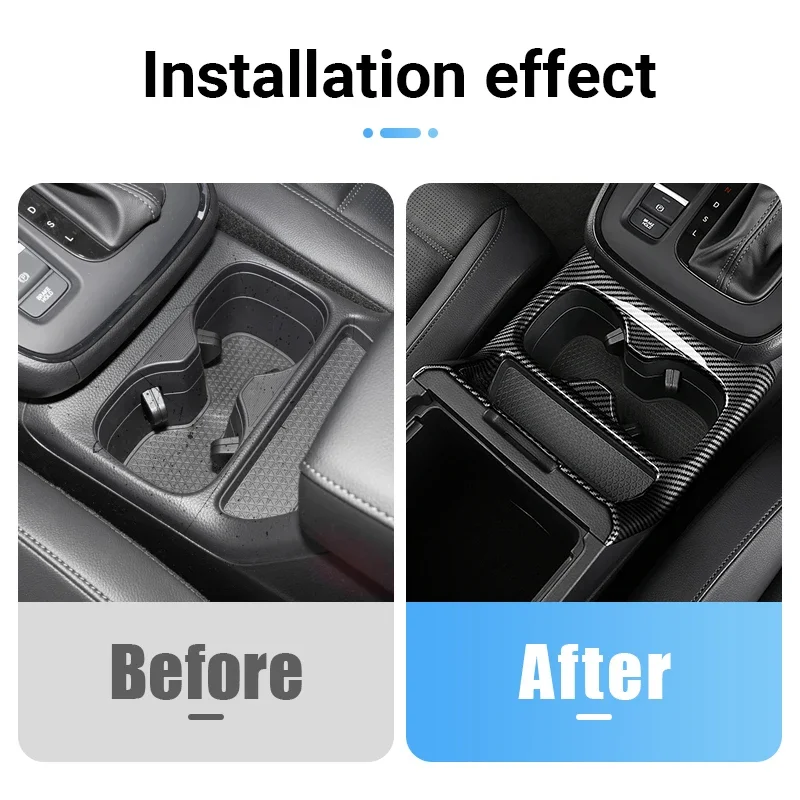 Carbon Fiber Interior Cup Holder Frame Cover – Fits Honda CR-V / CRV 2017–2019 – Front