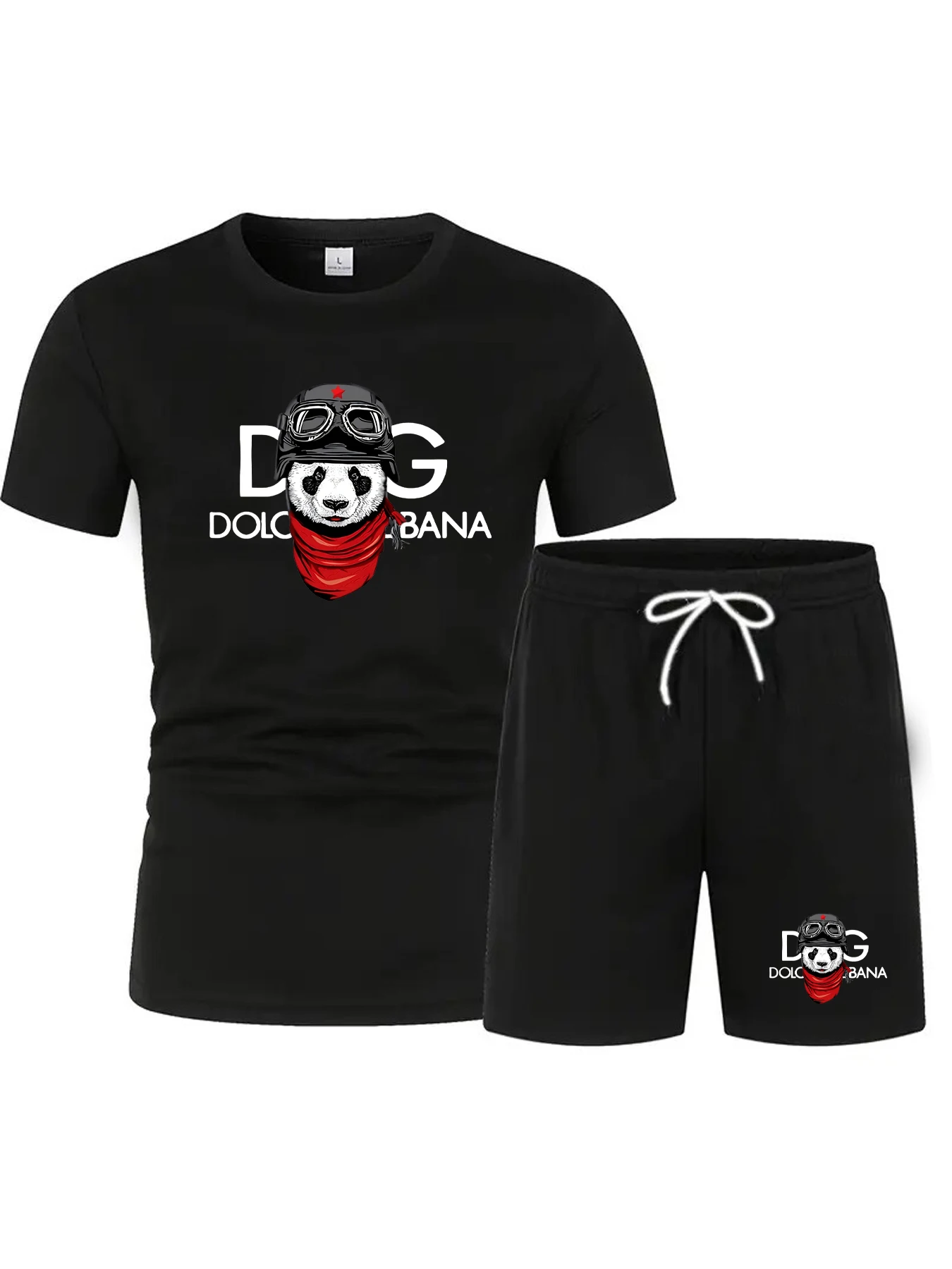 Men'S Casual Sportswear Set -Print, Crew Neck T-Shirt & Joggers, Ideal for Outdoor Activities, Hiking, or Sports, Casual Sportsw