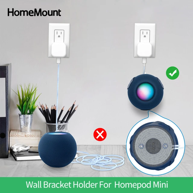 SPORTLINK Soporte Homepod Mini Pared - Soporte Homepod Mini Integrado en la  Gestión de Cables Diseño Que Ahorra Espacio Negro-Paquete de 2