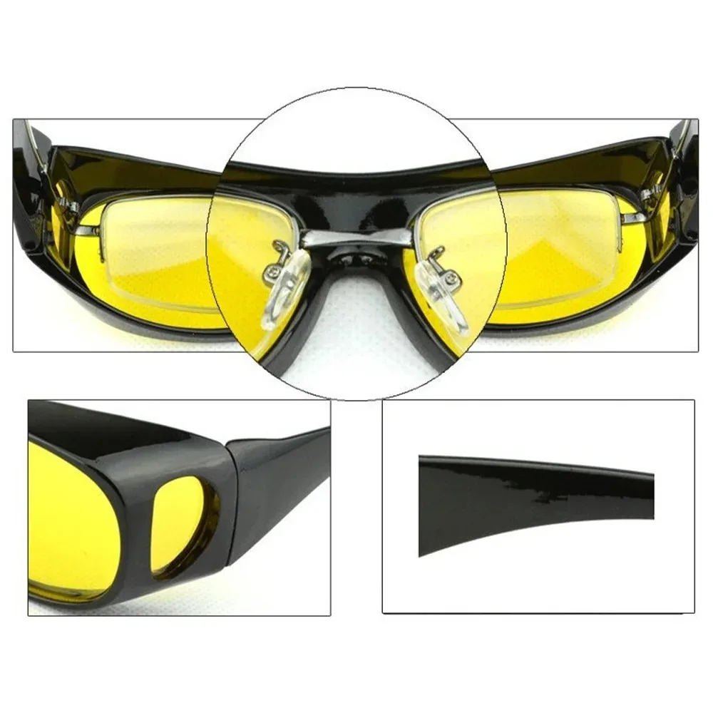 Car Night Vision Sunglasses For Driving Goggles Unisex Driver HD Night Day Driving Wrap Around Anti Glare Sunglasses