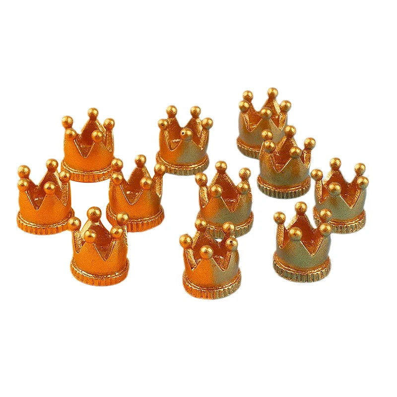 

5Pcs Resin Kawaii Crown Miniature Figure Sculptures Figurines Decoration Dollhouse Decorative