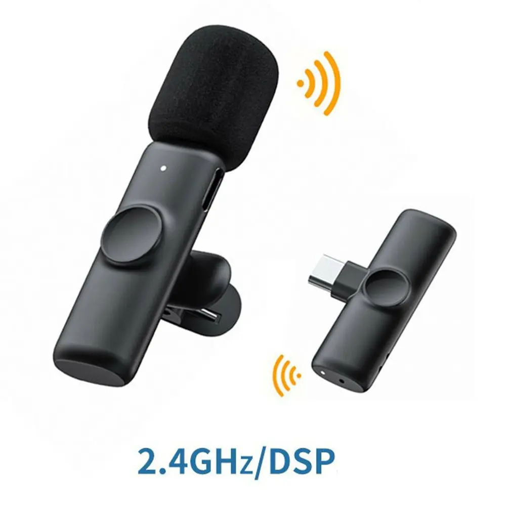 Уличный мобильный беспроводной петличный микрофон для iPhone Android Phone Mini Wireless Mic с