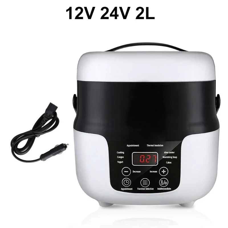 12V 24V Mini Rice Cooker Car Truck Soup Porridge Cooking Machine Food  Steamer Electric car rice cooker for English button - AliExpress