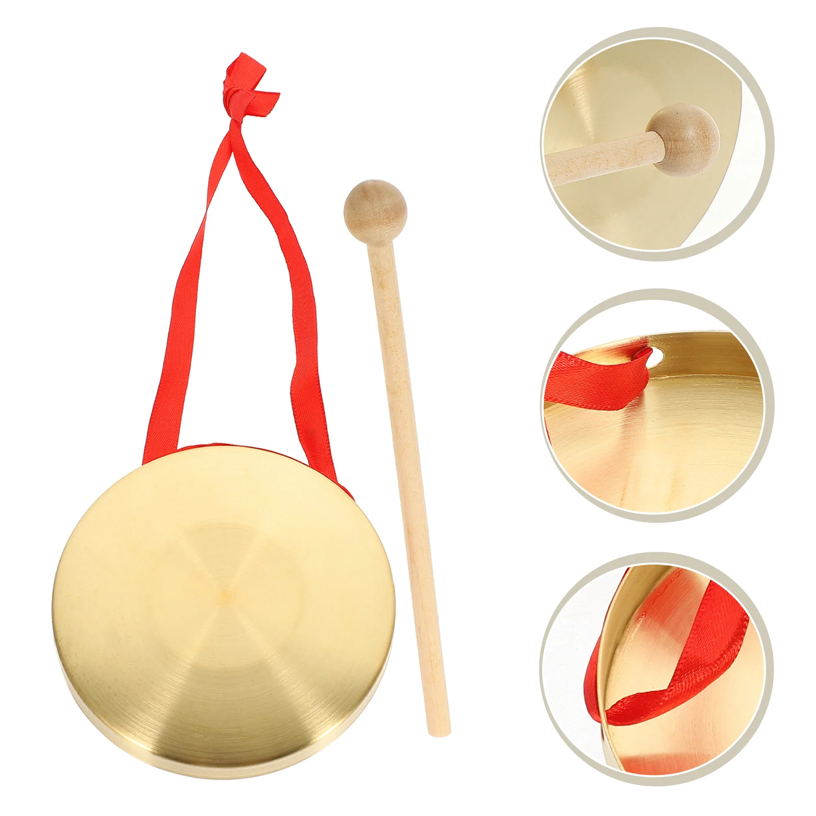 

10cm Handmade Gongs Brass Gongs Church Percussion Instruments With Round Game Hammer Chinese Gong Creative Copper