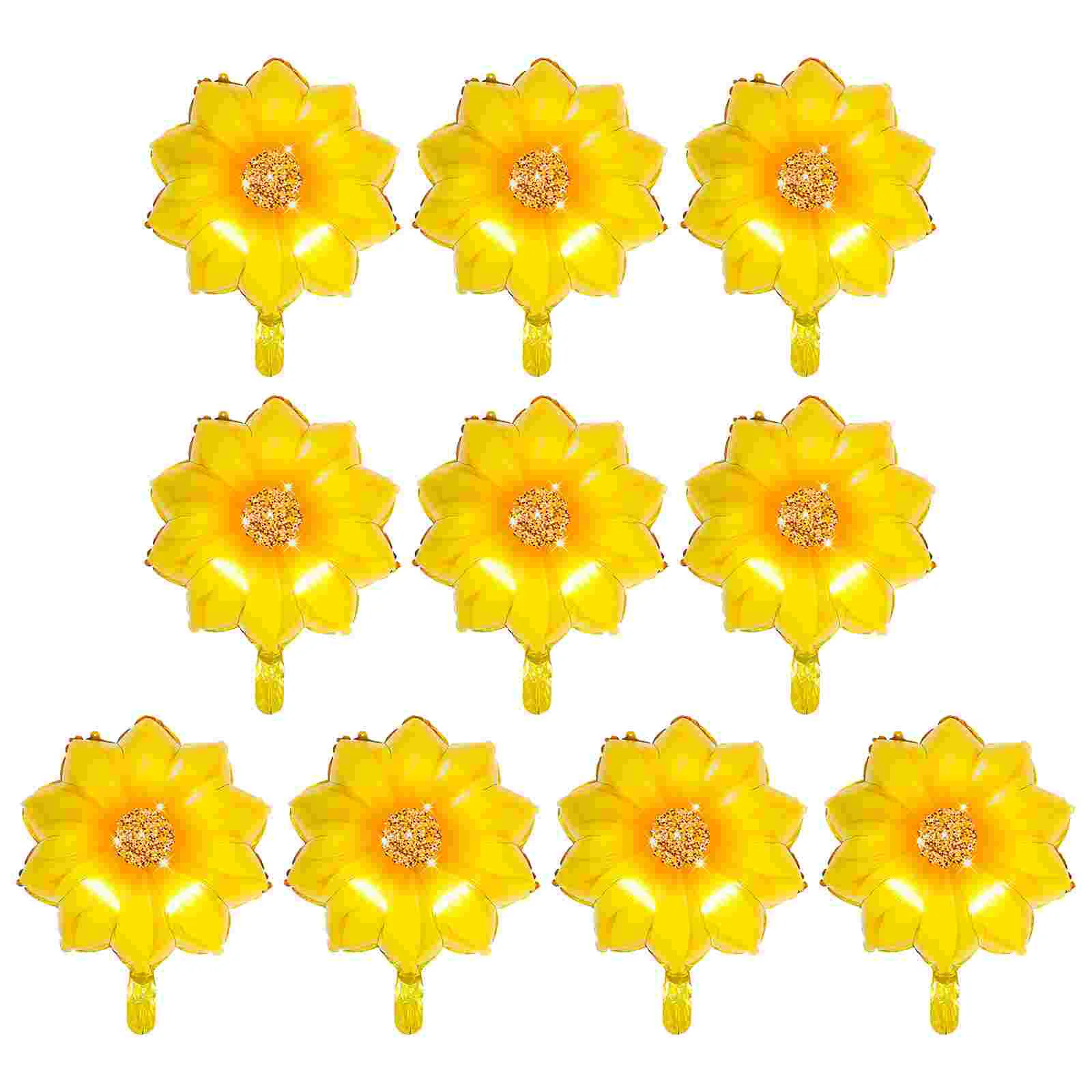 

10 Pcs Sunflower Balloon Baby Shower Christmas Decor Support Birthday Balloons Aluminum Film Arch