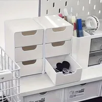 1pcs Three-Compartment Drawer Storage Box – Multi-Functional, Stackable, for Office Supplies, Jewelry, Cosmetics 3