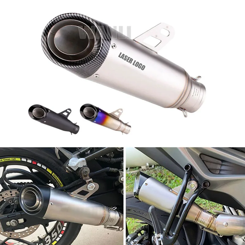 51mm 60mm Universal Motorcycle Exhaust with DB Killer For Honda YZF R6 R3 R25 MT07 MT09 Z400 Z900 Z650 MT03