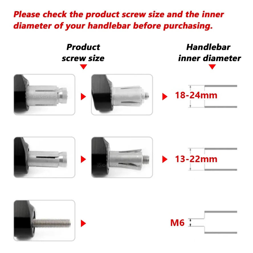 Motorcycle accessories 2pcs/set 13/16mm Motorcycle Expansion Screw Handguard Handlebar End Plugs Screw