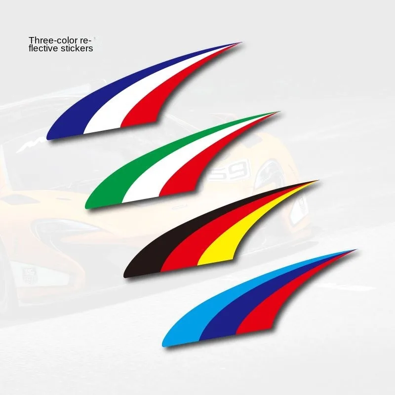 Electric car decorative decals for BMW France Germany Italy tricolor personality car scratches cover rearview mirror motorcycle car stickers accessories beautiful honeycomb pattern personality car cover scratches motorcycle exterior parts accessories