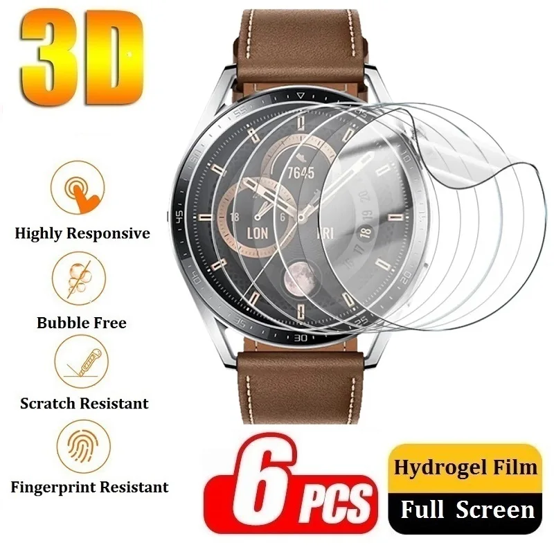 Screen Protector Film for Huawei Watch GT 2 3 Pro GT2 GT3 46MM 43MM 42MM Full Protective Film for Huawei Watch 4 3 Pro 20d protective film for huawei watch gt 3 gt3 2 42mm 46mm 3 pro smart watch soft screen protecto cover accessories not glass