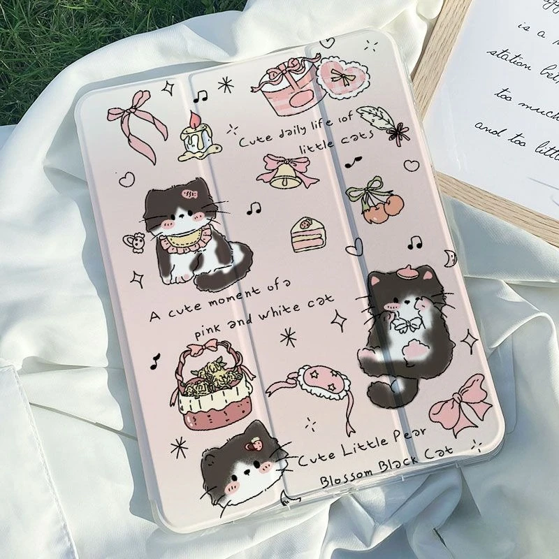 Premium Smart Cover with Pencil Holder - Kitten Design