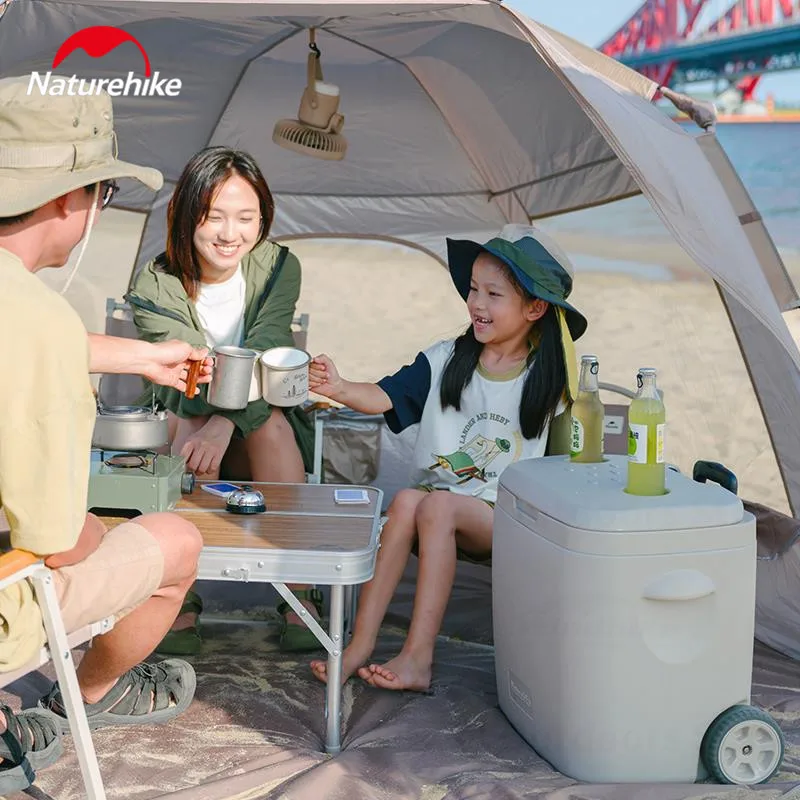 Naturehike Beach Ice Cooler Box Large Capacity Camping Portable Trolley Insulation Outdoor Mobile Thermal Incubator Box Freezer